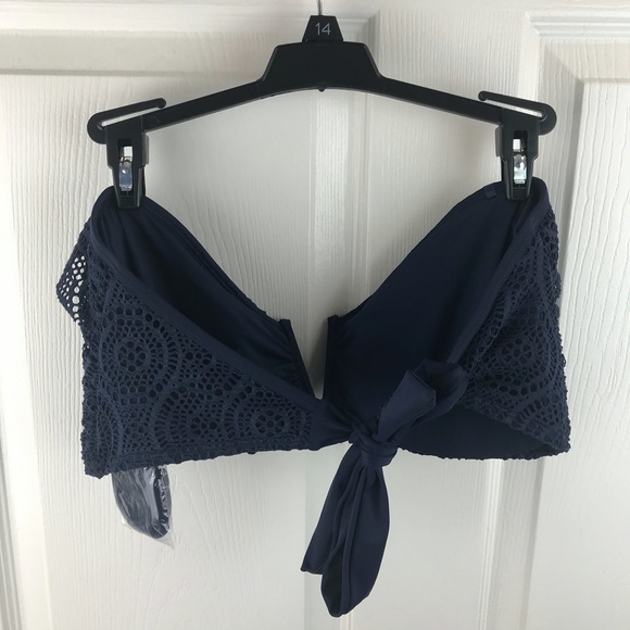 Aerie Convertible Crochet Bikini Top Blue 2XL - Picture 3 of 4